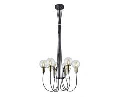 Trio Leuchten 100800632 Plafonnier, Métal, Schwarz Matt/Bronzefarbig