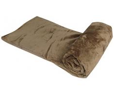 Plaid TOISON - Douceur microfibre - 100% POLYESTER - OURSON - Taupe R9 - 125 x 150