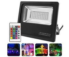 Long Life Lamp Company IP66 Projecteur LED RGB Ã©tanche 30 W avec changement de couleur et fonction mÃ©moire 240 V 30 A Noir