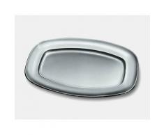 Alessi 125/40 Plat de Service Ovale en Acier Inoxydable 18/10 Satiné à Bord Brillant