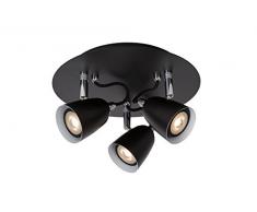 Lucide RIDE-LED - Spot Plafond - Ã 25 cm - LED Dim. - GU10 - 3x5W 3000K - Noir