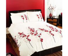 Dreams n Drapes Oriental Flower Parure de lit 1 personne Rouge