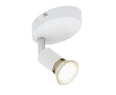 Briloner Leuchten 2767-016 Applique LED, plafonnier, Spots, Lampe Salon, orientable, MÃ©tal, GU10, 3 W, Blanc, 10.5 x 6.5 x 8 cm