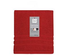 douceur dintérieur serviette de toilette 50x90 cm eponge vitamine rouge