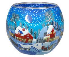 Him CC261 photophore Verre Nuit dhiver (Winternacht in Canada), Multicolore, 11x11x9 cm