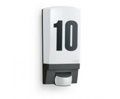 Steinel Applique murale L1 avec numéro de maison - Luminaire extérieur avec détecteur de mouvement 180° - Lampe extérieure 60W avec capteur de présence, noir