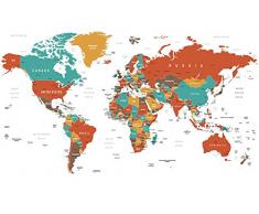 Papier Peint dÃ©co poster RED MAP 3 x 2,70 m | DÃ©co et photo murale XXL QualitÃ© HD Scenolia