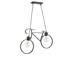 ONLI - Lampe à suspension 2 lumières Bike en forme de vélo. Métal noir
