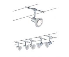 Paulmann 94136 Sheela SystÃ¨me dÃ©clairage LED Ã spots - Set dÃ©clairage sur fil avec 5 luminaires suspendus, cÃ¢ble de 10 m et transformateur de 80V - Plafonnier flottant Ã©co-Ã©nergÃ©tique GU5.3