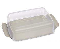 Fackelmann 47355 Beurrier 16,5x10,5cm 2 pièces en SAN/INOX, Acier Inoxydable, Transparent/Argent, 5 x 10,5 x 5 cm