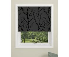Debel Store occultant Enrouleur 100 % Polyester avec Barre inférieure en Aluminium Arbre Noir/Gris 100 x 175 cm, Tissu, Noir/Gris, 80 x 175 cm