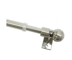 GARDINIA Tringle Ã rideau de cafÃ©, 2 supports et matÃ©riel de fixation Ã visser inclus, Barre extensible, DiamÃ¨tre: 8/10 mm, Longueur: 80-140 cm, Effet inox