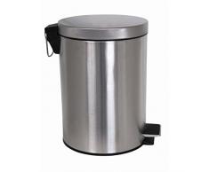 MSV 100156 Poubelles INOX satiné à pédale 12 litres, Acier Inoxydable, Argent, 25x25x39 cm