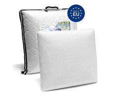 Coussin 45 x 45 Ergonomique - Coussin Memoire Forme IdÃ©al en Coussin Canape, Coussin Decoration Chambre ou Coussin Nuque pour Lecture sur Le Lit - Housse en Viscose de Bambou (45x45cm-Simple)