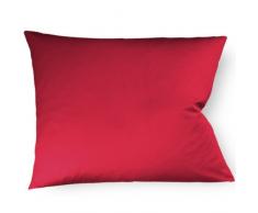 fleuresse 9100-4580 Taie doreiller zippée unie 100% coton satin mako 40 x 60 cm Rouge foncé