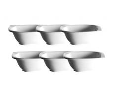 Jolanda 927834 Bol 14 cm 6 piÃ¨ces, Porcelaine, Blanc