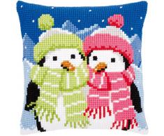 Vervaco Kit Coussin au Point de Croix Penguin avec Ã©charpe
