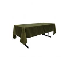 La Nappe Rectangulaire en Lin Polyester en Popeline, Polyester, Vert Olive, 152.4 x 259 x 0.04 cm