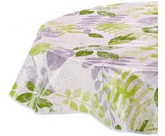 CALITEX Nappe Toile Cirée, Vert, Ronde 140 cm