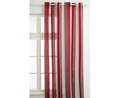 Linder 0651 /69/375FR Voilage à Oeillets Beverly Rouge/Gris 140 x 280 cm