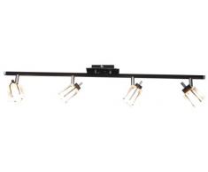 Naeve Leuchten 1010022 Plafonnier ampoule incluse: 82 cm 17 cm Verre Noir/chromé