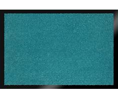 ID Mat Tapis Paillasson, Fibres polypropylÃ¨ne sur Semelle PVC, Bleu, 40 x 60 cm