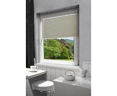 Promo Store plissÃ©/Store avec Supports de Serrage/â Fix, sans perÃ§age, falstore [Taille au Choix], Polyester, Sable, 80x210 [BxH]