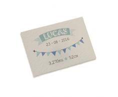 Mopec x652.3Â âÂ Carte Horizontal avec Guirlande de banderitas pour Enfant, Pack de 5Â Feuilles