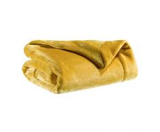 Winkler Plaid Tender Polyester Chaud et Douillet Curry 150x200 cm