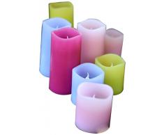 Blacher Illumination JFA39P Bougie Colorée LED Petit Modèle à Piles Fournies 5 cm Lot de 12