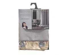 douceur dintérieur rideau a oeillets 140x240 cm polyester metallise+top pu luxury gris/or rose