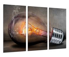 Tableau Moderne Photographique, Impression sur bois, Ampoule Vintage, 97 x 62 cm, ref. 26271