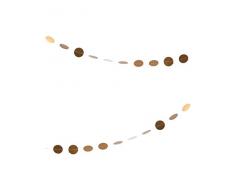 Party Pro 50270 Guirlande Pois, Papier, DorÃ©s, 300 x 3 x 0,1 cm