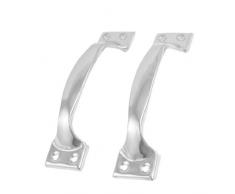 Paire de porte tiroir armoire tirer en acier inoxydable Poignées ton argent 12,7 cm