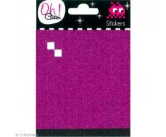 Oh ! Glitter Stickers PailletÃ©s, Autre, fuchsia-noir, 10 x 14.5 x 0.2 cm