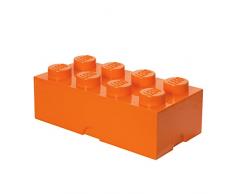 Brique de rangement LEGO 8 plots, BoÃ®te de rangement empilable, 12 l, orange