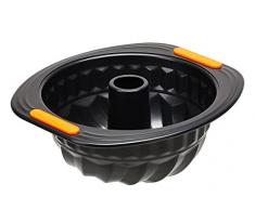 Le Creuset 94102422000000 Moule Ã Kougelhopf Anti-AdhÃ©rent, sans PFOA, RÃ©sistant au Levain, en Acier SiliconÃ©, Anthracite/Orange, Ã 22 cm