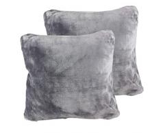 Amago 40133-91-A2 Taie doreiller, Sensation Cachemire, Anthracite, 50 x 50 cm, Lot de 2