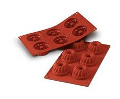 Silikomart 20.058.00.0060 SF058 Moule Forme Kouglof 6 Cavités Silicone Terre Cuite