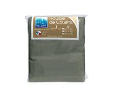 Nuit des Vosges Cotoval Housse de Couette Coton Anthracite 140 x 200 cm