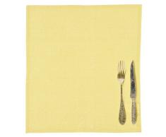 Daycollection COUVLISE73 Couverts Serviette de Table Linen Jaune Moutarde 40 x 40 x 0,2 cm