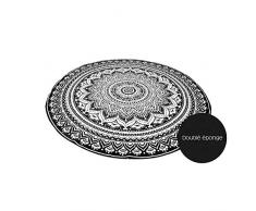 Soleil docre 403001 Drap de Plage, Coton/Eponge Microfibre, Noir, 180 cm