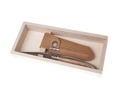 COM Amsterdam 7229 Couteau de Poche en Cuir avec caissettes laguiole Bois