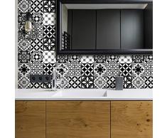 Sticker adhésifs carrelages | Sticker Autocollant Carreaux de Ciment - Autocollant carreau ciment mural salle de Bain et Cuisine 10 x 10 cm - 30 credence adhesif Rosario