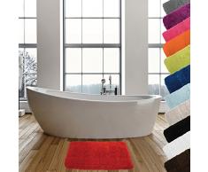 MSV Tapis Microfibre 50x70cm Rouge, 100% Polyester, Latex