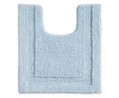 InterDesign Spa tapis toilettes, tapis contour WC antidérapant en polyester microfibre, bleu clair