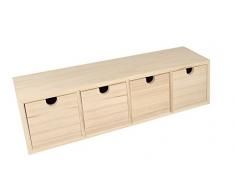 Artemio 14002155 Meuble Casier à Tiroirs, Bois, Beige, 44 x 10 x 15 cm