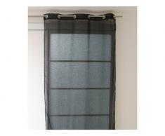 Soleil docre Voilage Jacquard à Oeillets Maya Noir, Polyester, 140 x 250 cm