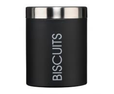 Premier Housewares Liberty BoÃ®te Ã Biscuits, Boite de Conservation Pour Biscuits , Ãmail Noir, Couvercle en Acier Inoxydable SatinÃ©