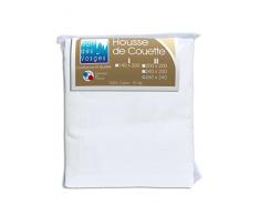 Nuit des Vosges 2094848 Cotoval Housse de Couette Uni Coton Blanc 240 x 260 cm